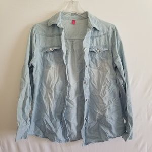 Denim Blue Button Up Flannel